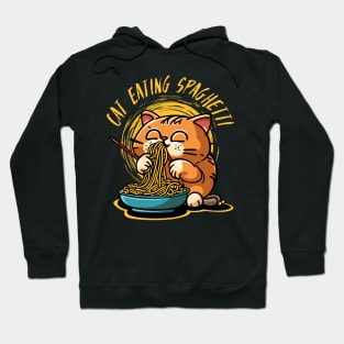 Cat eating spaghetti Hoodie